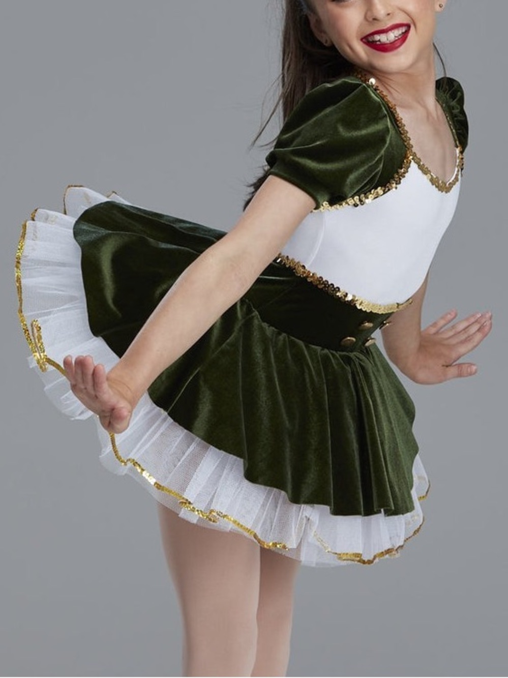 3/$75 Stardom Green Velvet Dance Costume
